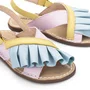 Sandália Babado Couro Hiver Lilac Banana Petit Cheval