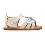 Sandália Couro Macaw White Dream e Denim Tip Toey Joey