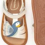 Sandália Couro Macaw White Dream e Denim Tip Toey Joey