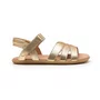Sandália Couro Petal Dourada Metal Gold Tip Toey Joey