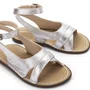 Sandália Equilibrista Couro Prata Argent Petit Cheval