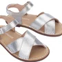 Sandália Teen Fantoche Couro Argent Prata Petit Cheval