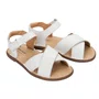 Sandália Teen Fantoche Couro Branco Petit Cheval