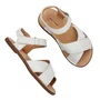 Sandália Teen Fantoche Couro Branco Petit Cheval