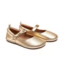 Sapatilha Couro Brigitte Metal Gold Brilho Tip Toey Joey