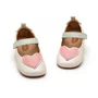 Sapatilha Couro Heart Antique White e Pink Lake Tip Toey Joey