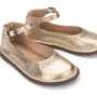 Sapatilha Teen Patinete Couro Dourado Dore Petit Cheval