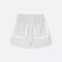 Short Algodão Listrado Bolsos Babadinho Verde Pituchinhus