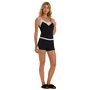 Short Doll Alcinha Preto Renda Branca Cor Com Amor