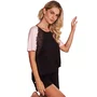 Short Doll Manga Curta Preto Renda Revedenfant