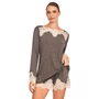 Short Doll Manga Longa Mescla Renda Revedenfant