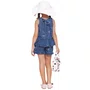 Short Jeans Fino Lacinhos Bordados Pituchinhus