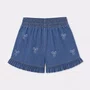 Short Jeans Fino Lacinhos Bordados Pituchinhus