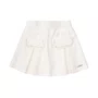 Short Saia Boucle Pregas Bordado Off White Pituchinhus
