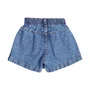 Short Saia Jeans Lacinhos Azul Escuro Momi