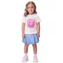 Short Saia Jeans Pregas Claro Momi