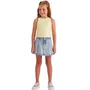 Short Saia Jeans Strass Plissado Petit Cherie