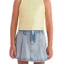 Short Saia Jeans Strass Plissado Petit Cherie