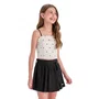 Short Saia Linho Preto Vanilla