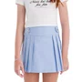 Short Saia Pregas Azul Bebe Vanilla Cream
