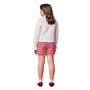 Short Saia Tweed Xadrez Vermelho e Off Anime
