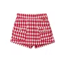 Short Saia Tweed Xadrez Vermelho e Off Anime