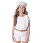 Short Tricot Ponto Rendado Floral Pituchinhus