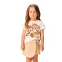Shorts Saia Sarja com Laço Bege Momi