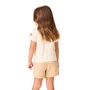 Shorts Saia Sarja com Laço Bege Momi