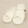 Slider Feminino com Tiras Cruzadas Off White Lua Luá
