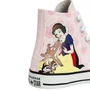 Tenis Cano Alto Rosa Branca de Neve All Star