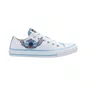Tenis Cano Baixo Branco e Azul Stitch All Star