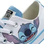 Tenis Cano Baixo Branco e Azul Stitch All Star