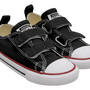 Tenis Cano Baixo Velcro Lona Baby Preto All Star