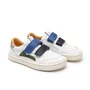 Tenis Couro Landy White Navy Blue Tip Toey Joey