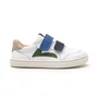 Tenis Couro Landy White Navy Blue Tip Toey Joey