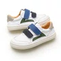 Tenis Couro Landy White Navy Blue Tip Toey Joey