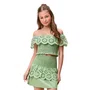 Top Babado Bordado Verde Cidreira Authoria