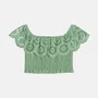 Top Babado Bordado Verde Cidreira Authoria