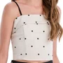 Top Cropped Linho Poás Preto Vanilla
