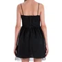 Vestido Alça Tule Lacinhos Strass Preto Vanilla