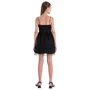 Vestido Alça Tule Lacinhos Strass Preto Vanilla