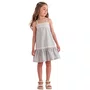 Vestido Alcinha Linho Listras Cru Azul Petit Cherie