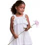 Vestido Algodão Babados Off White Anime