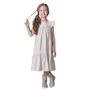 Vestido Algodão Babados Renda Bege Areia Pituchinhus