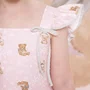 Vestido Algodão Estampa Ursinhas Livros Babados Pituchinhus