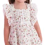 Vestido Algodão Flores e Morangos Branco Petit Cherie