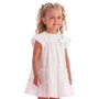 Vestido Algodão Off White Pala Bordada Pérolas Petit Cherie