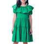 Vestido Babado Manga Balone Verde Momi