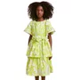 Vestido Babados Fruts Verde Laço Anime